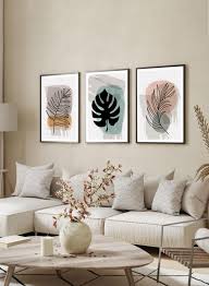 Set Of 3 Canvas Paintings On Wooden