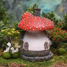 muscaria mushroom fairy garden house