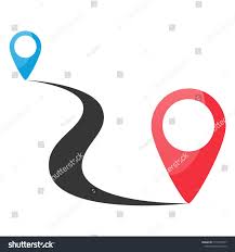 Route Location Pin Pointer Template Design Stock Vector