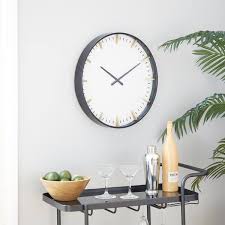 By Cosmopolitan Black Glass Wall Clock