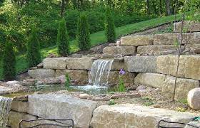 Waterfall On Tiered Retaining Wall