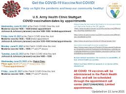 covid vaccination schedule for week of
