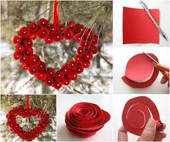 diy heart shaped paper rose valentine