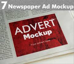 A folded newspaper with a place for small ad on the top. 53 Free Newspaper Mockups Free Photoshop Newspaper Mockups