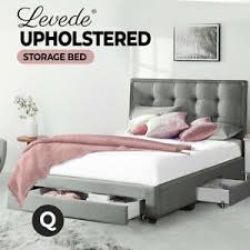 levede storage bed frame queen size