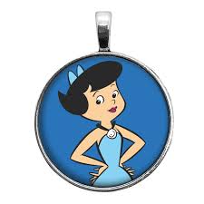 betty rubble key ring necklace