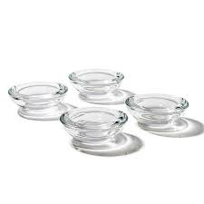 Glass Tealight Candle Holder Low Flat