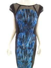 Details About Joseph Ribkoff Size 8 Dress Pattern Blue Black