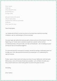 business anniversary letter template