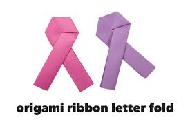 Origami Pink Ribbon Letter Fold Tutorial