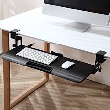 Looking for a good deal on keyboard tray? Buy Saemoza Keyboard Tray Under Desk Adjustable Slide Out Keyboard Tray For Computer Desk Typing And Mouse Work C Clamp Mount System Easy Installation Black Online In Indonesia B08p2kgcqb