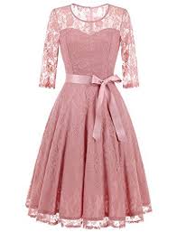 dressystar ds0017 women s elegant floral lace dress 3 4 s midi bridesmaid dress lace skater dress floral lace dress