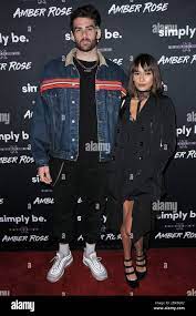 L-R) Hasan Piker and Janice Griffith arrives at the Amber Rose x Simply Be  Launch Party held at Bootsy Bellows in West Hollywood, CA on Wednesday,  June 20, 2018. (Photo By Sthanlee