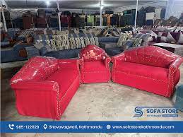 3 piece red fabric sofa set sofa