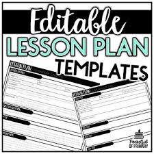 Formal Lesson Plan Templates Editable