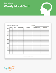 Weekly Mood Chart Worksheet Psychpoint