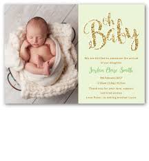 Mint Oh Baby Birth Announcement