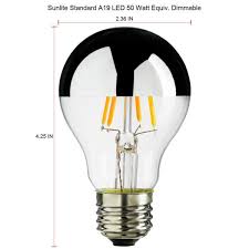Sunlite 40 Watt Equivalent A19 Dimmable Chrome Silver Top Led Light Bulb In Amber 2200k 2 Pack Hd02413 2 The Home Depot