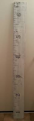 Ruler Growth Chart With A Beautiful White Washed Finish Over