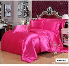 hot pink mulberry silk bedding set king