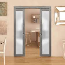 Give your home or business a sophisticated touch with intricately designed etched glass doors. Sliding Pocket Doors Solid Wood Interior Sliding Doors Frosted Glass Modern Double Pocket Closet Glass Doors 36 X 80 Pocket Frame Trims Pulls Rail Hardware Planum 2102 Ginger Ash Building Supplies
