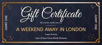 birthday gift certificate free google