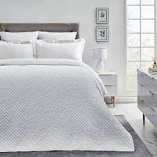 dorma white velvet bedspread dunelm