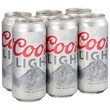 coors light beer 6 pk cans beer