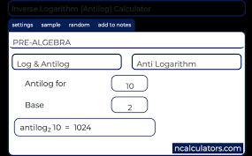 Inverse Logarithm Antilog Calculator