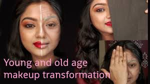 young and old age makeup transformation