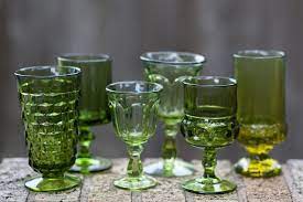 Green Glassware Glassware Vintage Wine