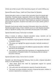 calam eacute o special education essay useful and great ideas for students 
