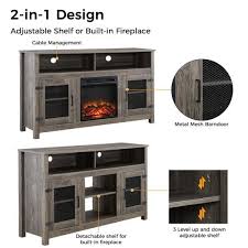 Gray Electric Fireplace Tv Stand