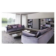 modern living room with lavender sofa