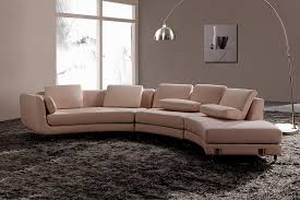 modern round bonded leather sectional