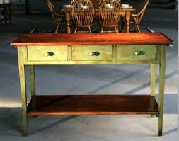 Rustic Green Barn Wood Console Table