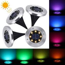 8 Led Outdoor Solar Disk Lamp For Patio
