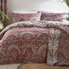 palais wine red bedding and curtains