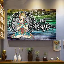Just Breathe Wall Art Canvas Yoga Wall