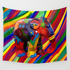 Abstract Elephant Wall Tapestry