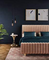 navy and rose gold bedroom ideas