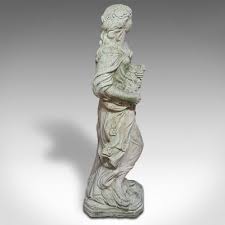 Vintage Stone Garden Statue Of A Woman