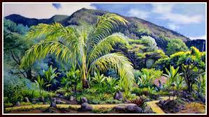 palm tree oil on canvas painting