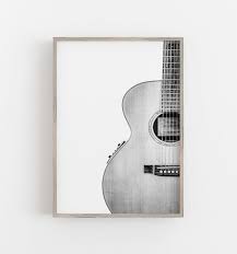 Guitar Wall Art Black And White Art