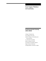 carnegie mellon university undergraduate course catalog 