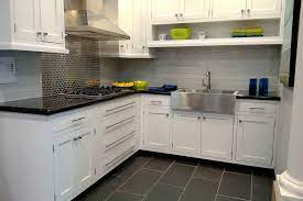75 slate floor kitchen with white