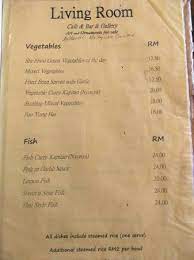 the veg menu section 槟城岛living