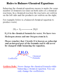 Balancing The Chemical Equations Using