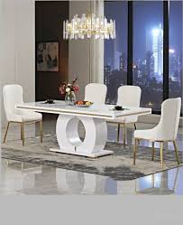 Armani Dining Table Chair Set 7pcs In