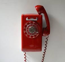 Vintage Rotary Dial Wall Phone In Red
